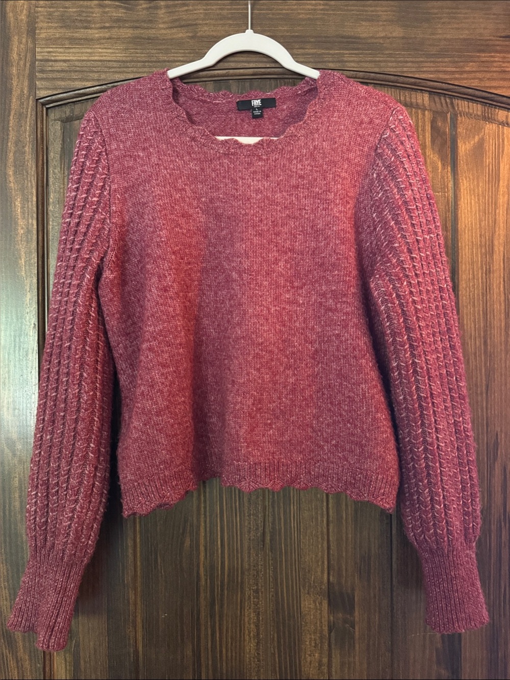 Frye Rose Pink Scalloped Sweater